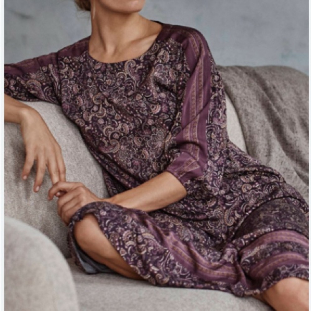J. Jill Paisley Maxi Dress in Women’s Size XL Tall Purple Paisley Dress EUC